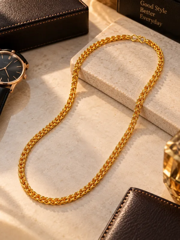 Gold_Plated_Braided_Chain_for_Men_–_20_Inch_with_S-Type_Hook