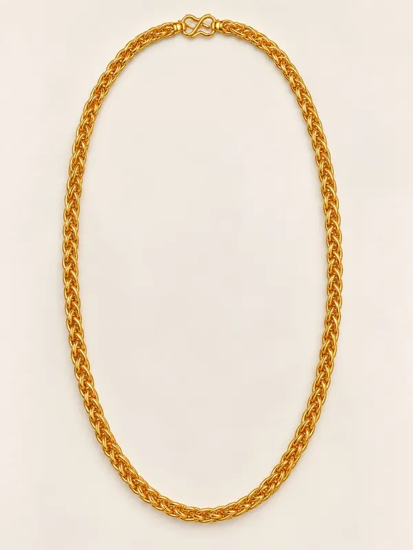 Gold_Plated_Braided_Chain_for_Men_–_20_Inch_with_S-Type_Hook
