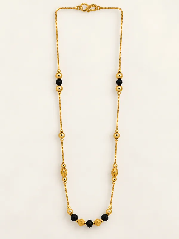 Gold_Plated_Gold_&_Black_Beaded_Chain_-_18_Inch