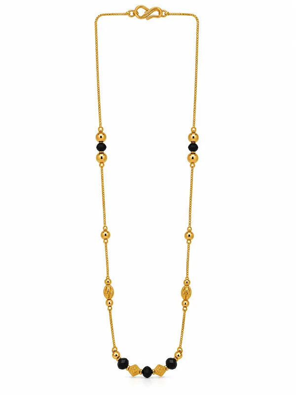 Gold_Plated_Gold_&_Black_Beaded_Chain_-_18_Inch