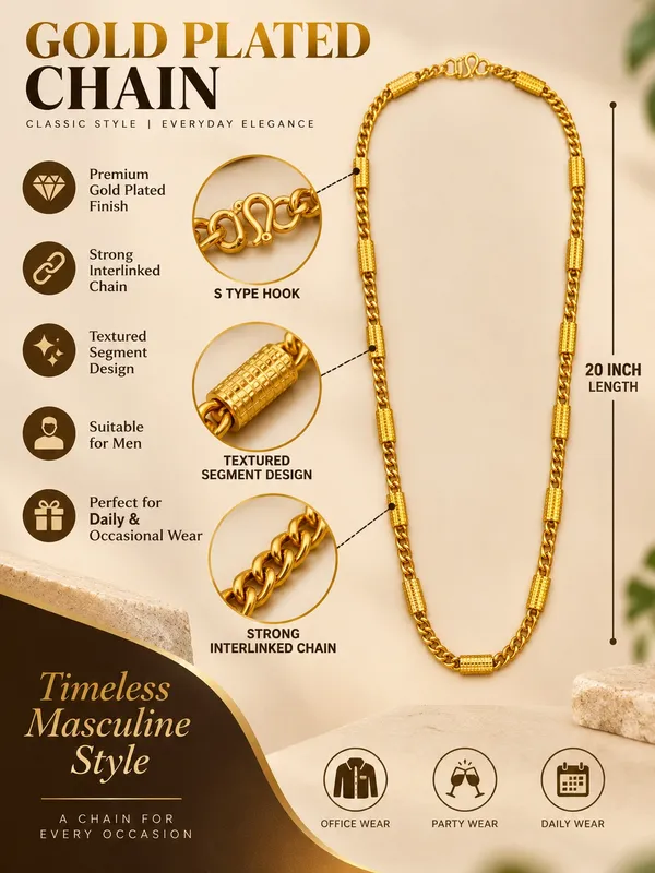 Gold_Plated_Interlinked_Chain_for_Men_–_20_Inch_with_S-Type_Hook_