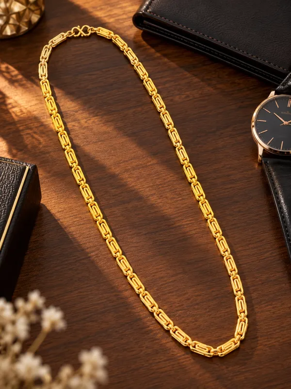 Gold_Plated_Interlocking_Link_Chain_for_Men_–_20_Inch_with_S-Type_Hook