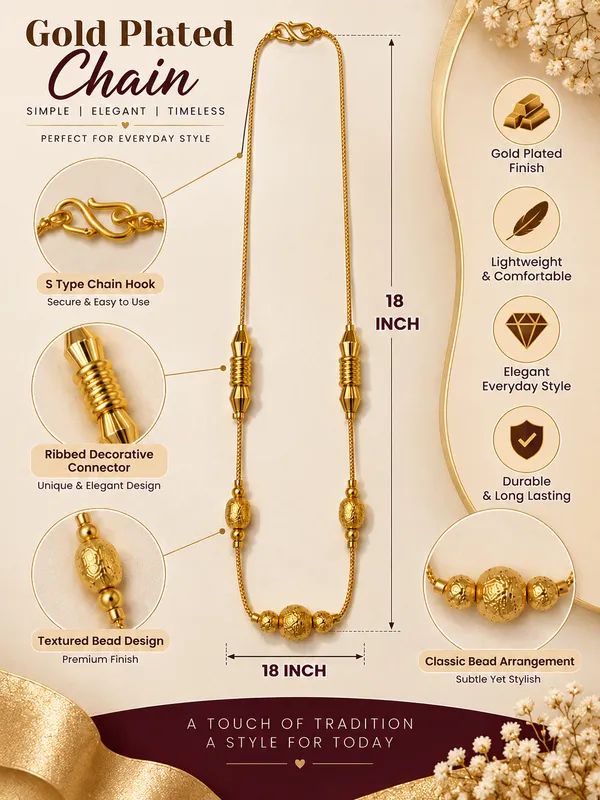 Gold_Plated_Textured_Beaded_Chain_-_18_Inch