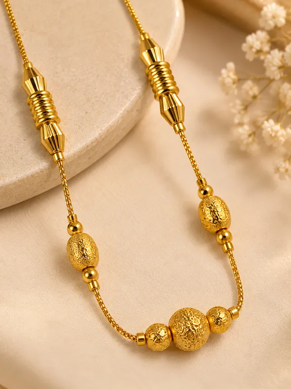 Gold_Plated_Textured_Beaded_Chain_-_18_Inch