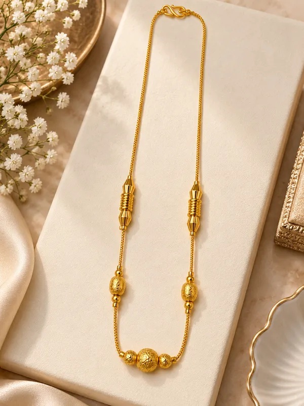 Gold_Plated_Textured_Beaded_Chain_-_18_Inch