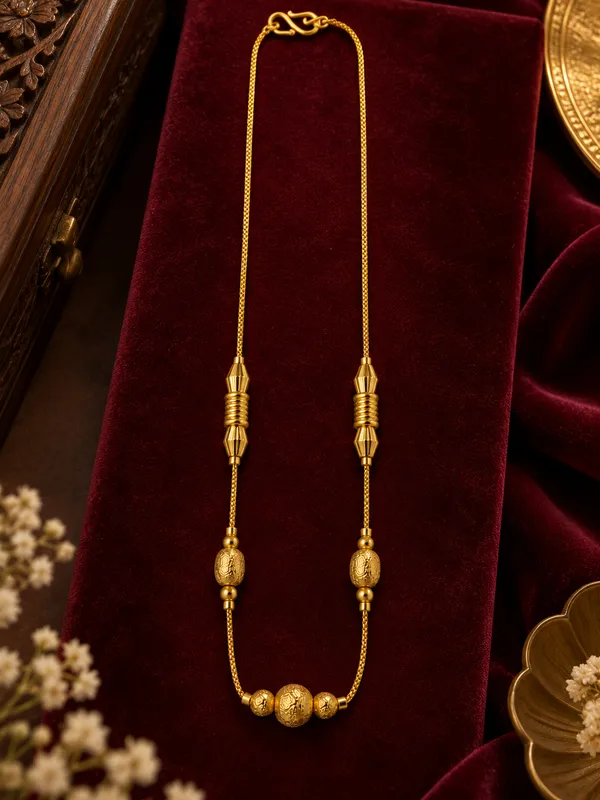 Gold_Plated_Textured_Beaded_Chain_-_18_Inch
