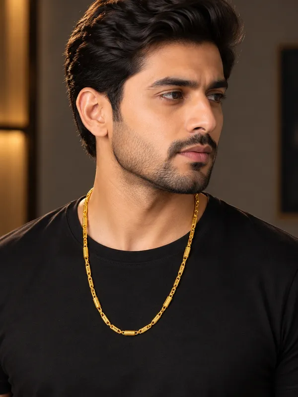 Gold_Plated_Textured_Segment_Chain_for_Men_–_20_Inch_with_S-Type_Hook