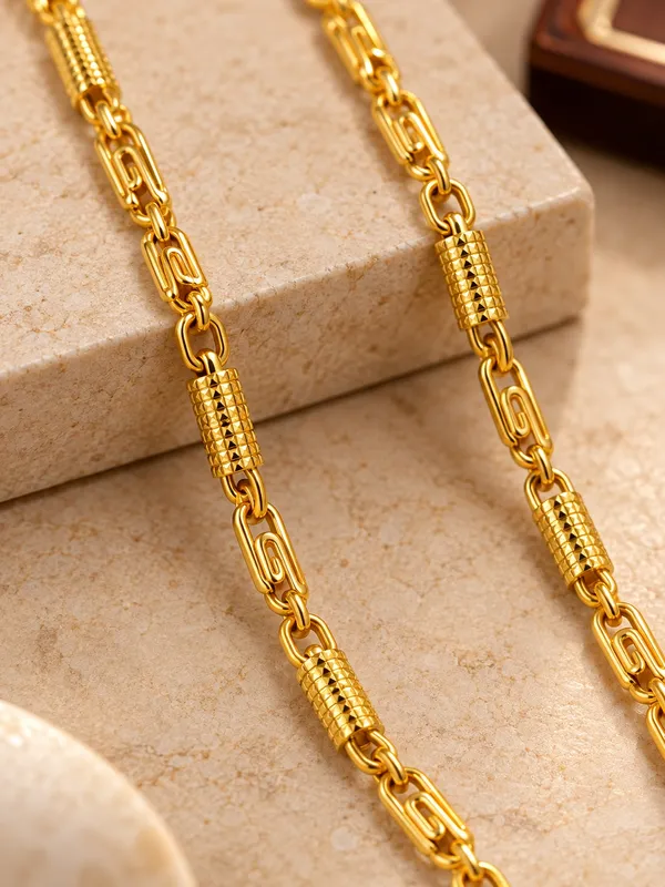 Gold_Plated_Textured_Segment_Chain_for_Men_–_20_Inch_with_S-Type_Hook
