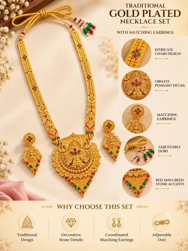 Gold_Plated_Traditional_Necklace_Set_with_Matching_Earrings_and_Adjustable_Dori