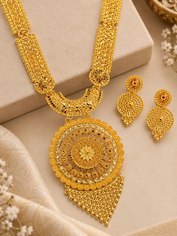 Gold_Plated_Traditional_Necklace_Set_with_Matching_Earrings_for_Women__Adjustable_Dori
