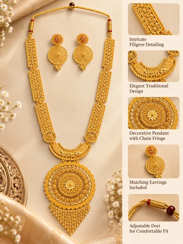 Gold_Plated_Traditional_Necklace_Set_with_Matching_Earrings_for_Women__Adjustable_Dori