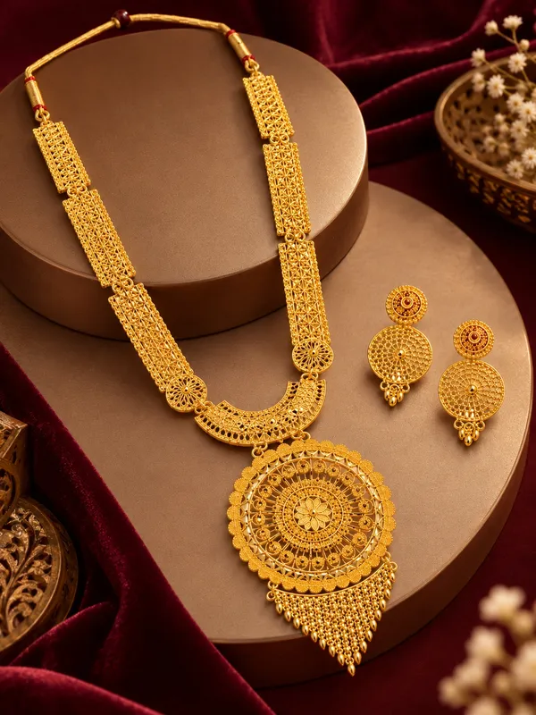Gold_Plated_Traditional_Necklace_Set_with_Matching_Earrings_for_Women__Adjustable_Dori