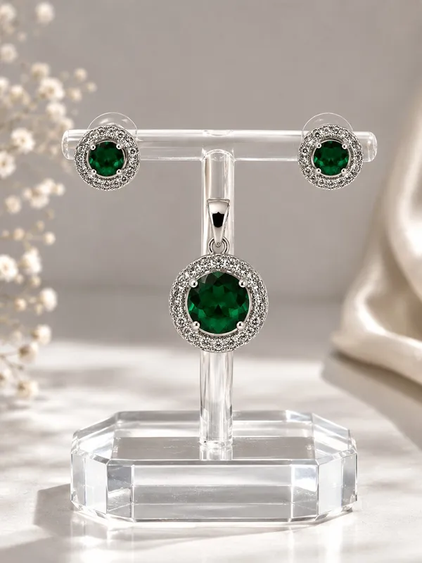 Green_AD_Stone_Pendant_Set_with_Matching_Stud_Earrings