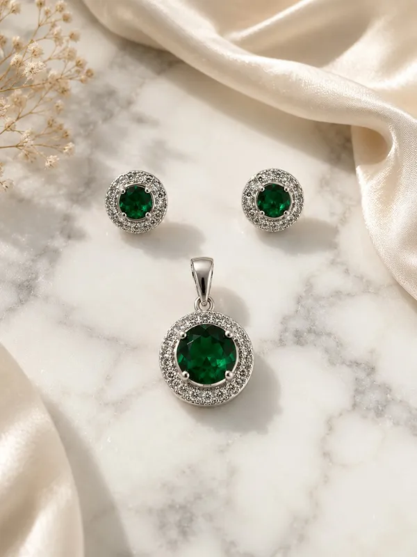 Green_AD_Stone_Pendant_Set_with_Matching_Stud_Earrings