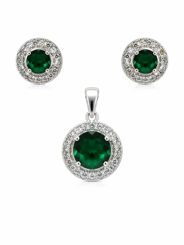 Green_AD_Stone_Pendant_Set_with_Matching_Stud_Earrings