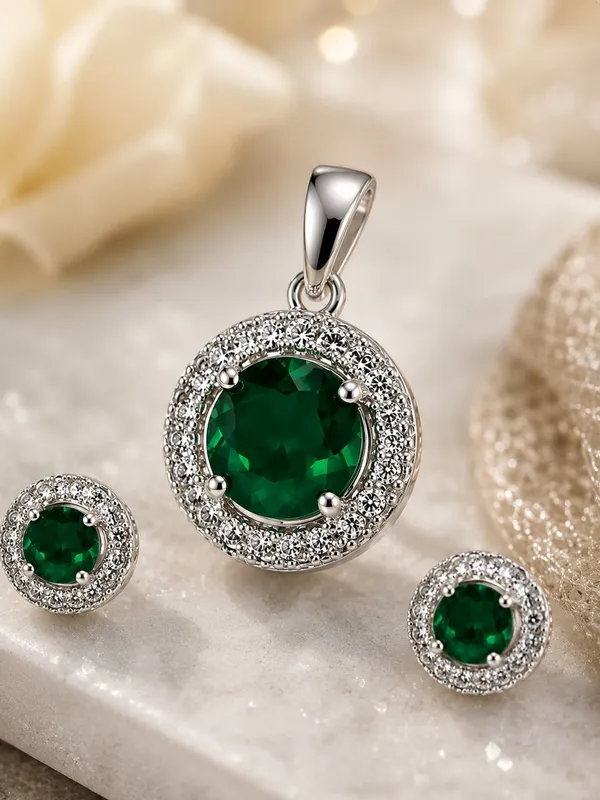 Green_AD_Stone_Pendant_Set_with_Matching_Stud_Earrings
