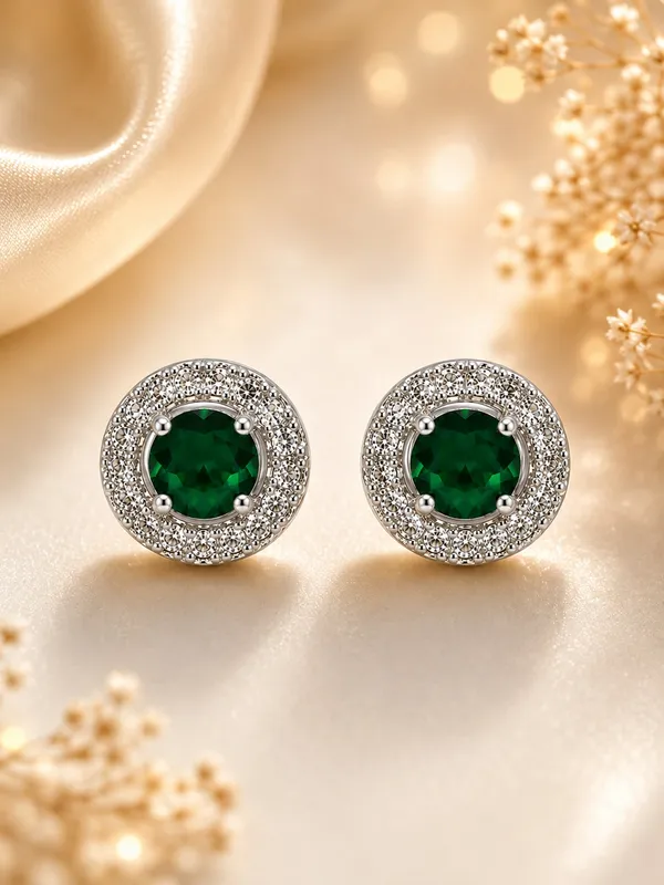 Green_AD_Stone_Round_Stud_Earrings