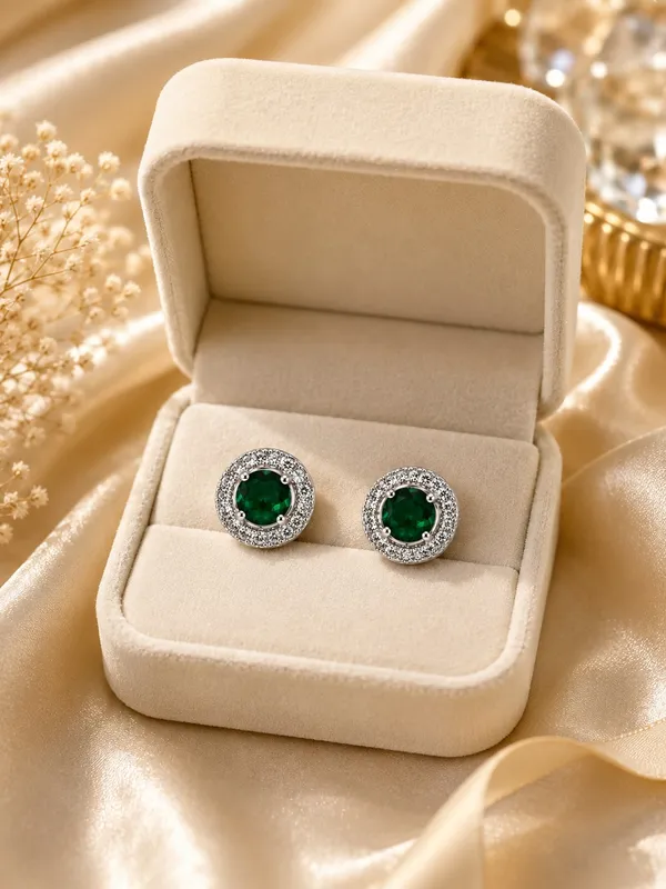 Green_AD_Stone_Round_Stud_Earrings