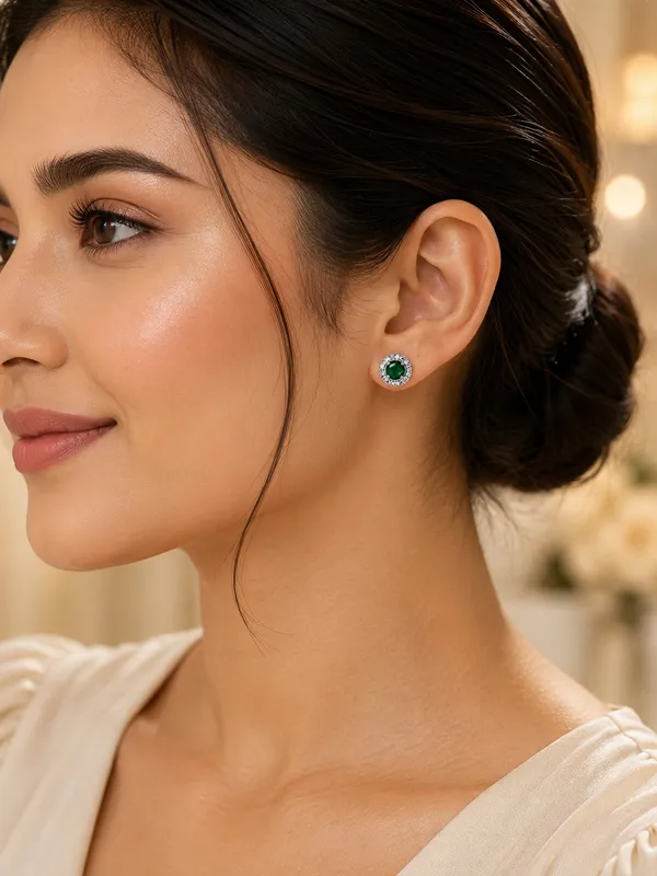 Green_AD_Stone_Round_Stud_Earrings