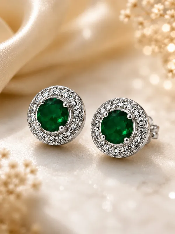 Green_AD_Stone_Round_Stud_Earrings