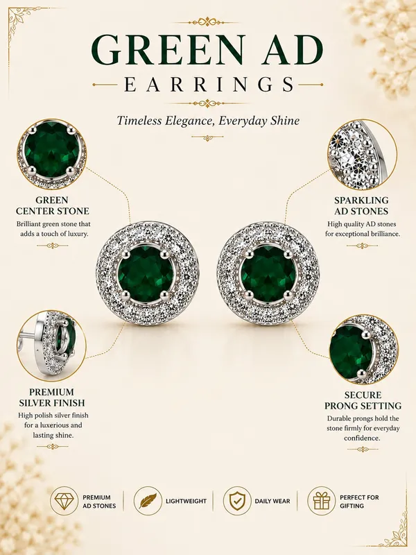 Green_AD_Stone_Round_Stud_Earrings
