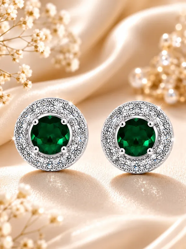 Green_AD_Stone_Round_Stud_Earrings