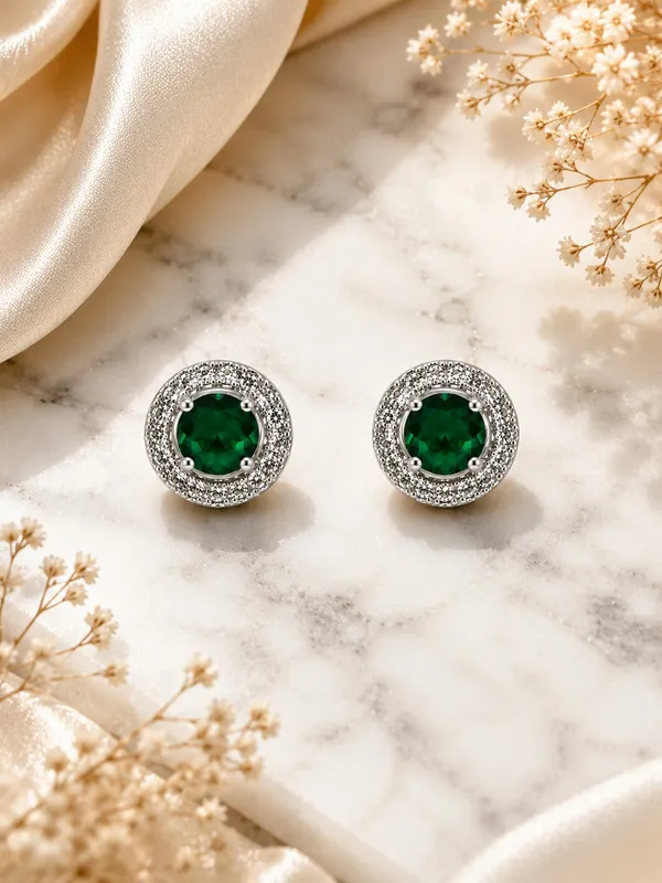 Green_AD_Stone_Round_Stud_Earrings