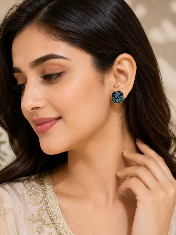 Meenakari_Square_Stud_Earrings_with_Blue_&_Turquoise_Floral_Enamel_Design