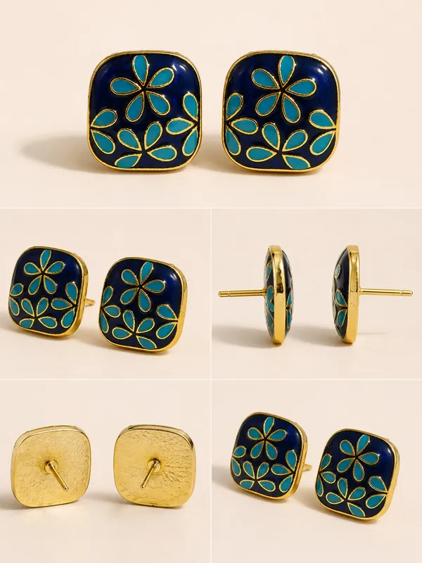 Meenakari_Square_Stud_Earrings_with_Blue_&_Turquoise_Floral_Enamel_Design