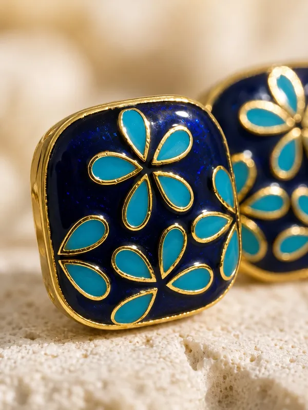 Meenakari_Square_Stud_Earrings_with_Blue_&_Turquoise_Floral_Enamel_Design