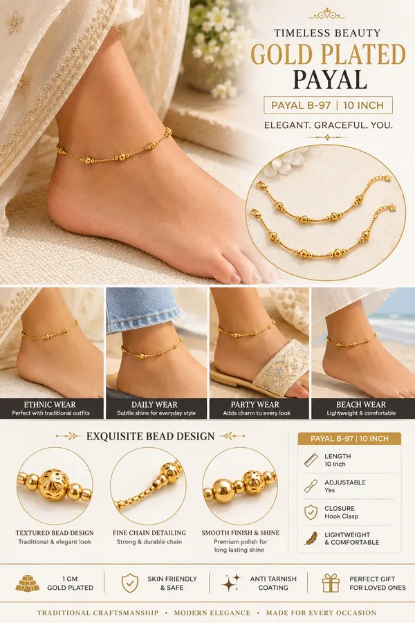 Mertia_Jewels_Gold_Plated_Beaded_Anklet_Payal_B-97