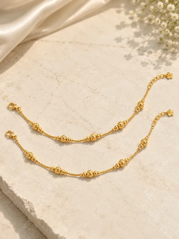 Mertia_Jewels_Gold_Plated_Beaded_Anklet_Payal_B-97