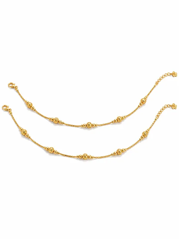 Mertia_Jewels_Gold_Plated_Beaded_Anklet_Payal_B-97