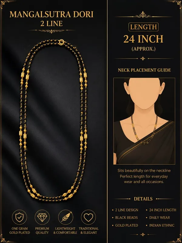 One_Gram_Gold_Plated_2-Line_Black_Bead_Mangalsutra_Dori_–_24_Inch