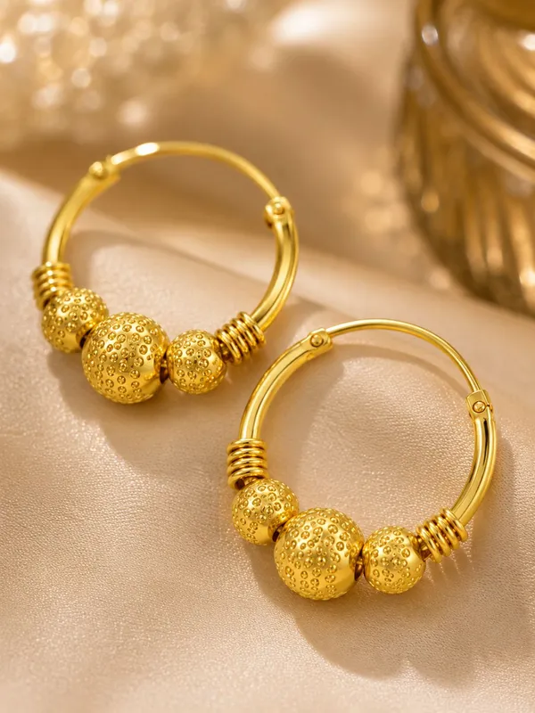 One_Gram_Gold_Plated_Bali_Hoop_Earrings_with_Textured_Bead_Design