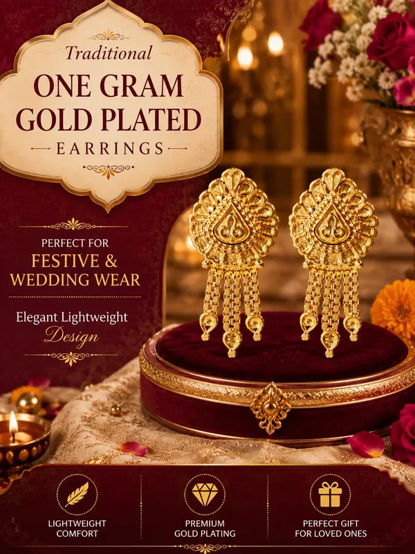 One_Gram_Gold_Plated_Floral_Drop_Earrings_–_Intricate_Traditional_Design_with_Elegant_Chain_Tassels