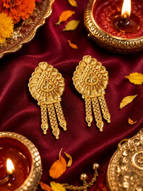 One_Gram_Gold_Plated_Floral_Drop_Earrings_–_Intricate_Traditional_Design_with_Elegant_Chain_Tassels