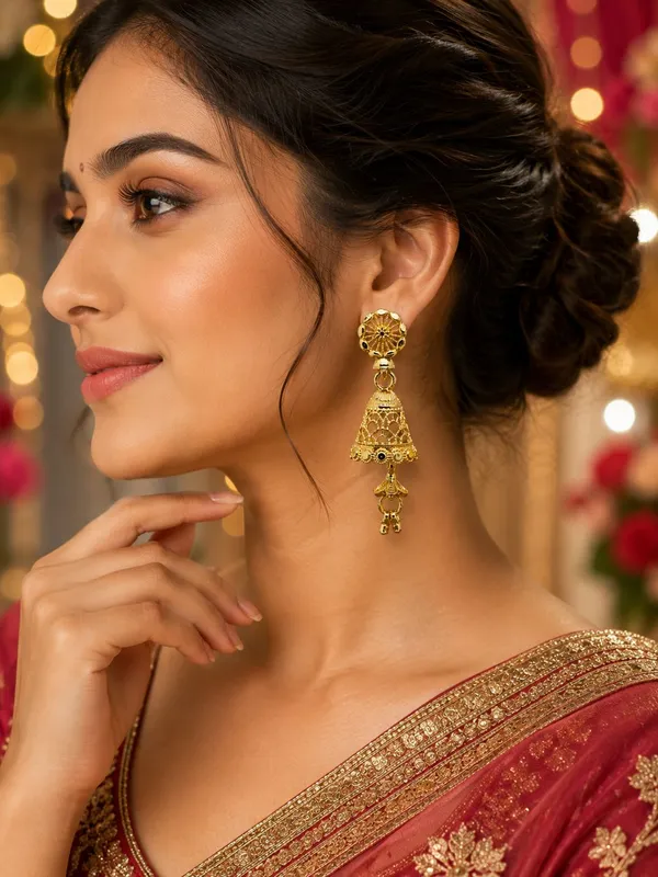 One_Gram_Gold_Plated_Floral_Filigree_Jhumka_Earrings