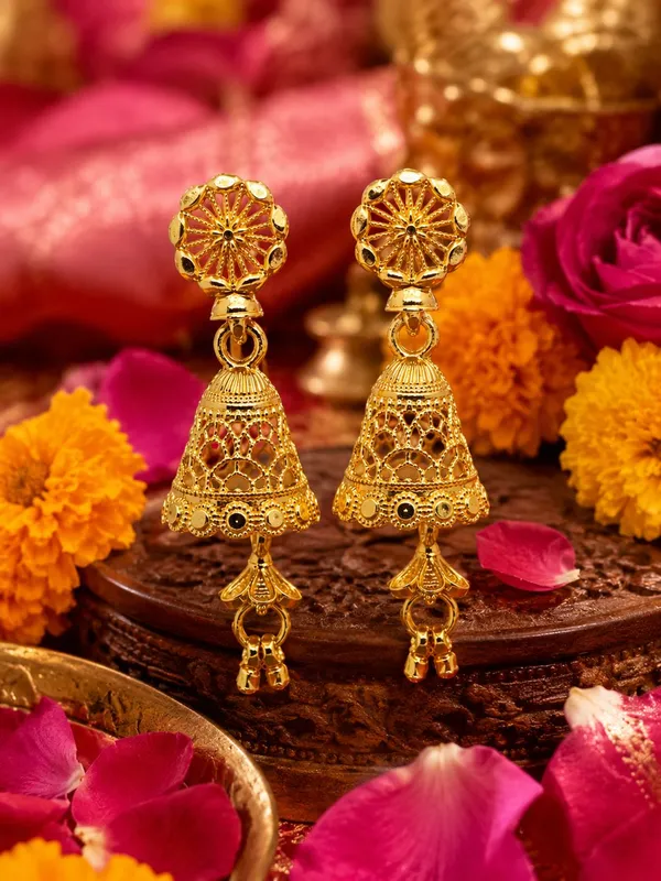 One_Gram_Gold_Plated_Floral_Filigree_Jhumka_Earrings