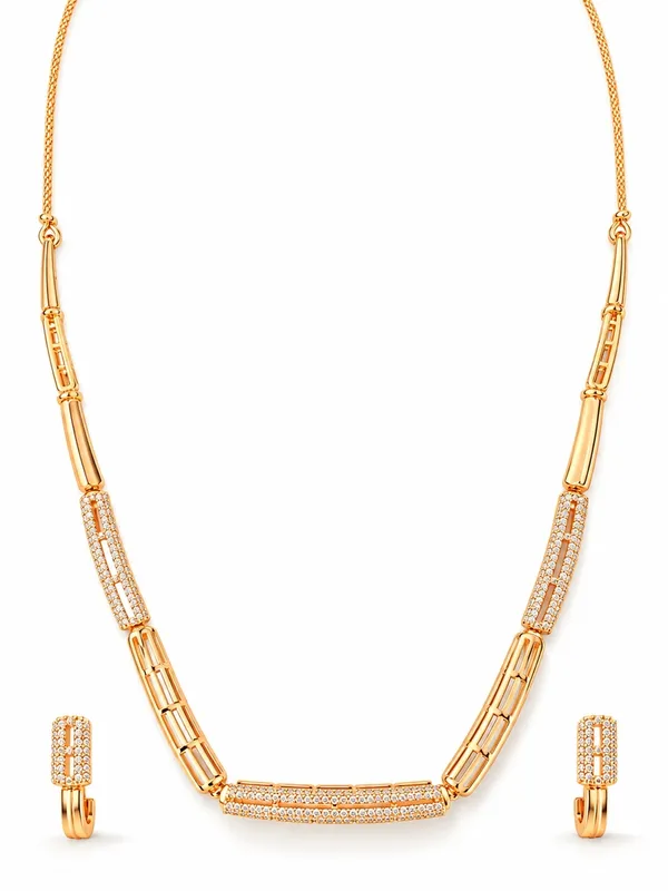 One_Gram_Gold_Plated_Link_Design_Necklace_Set_with_Matching_Earrings