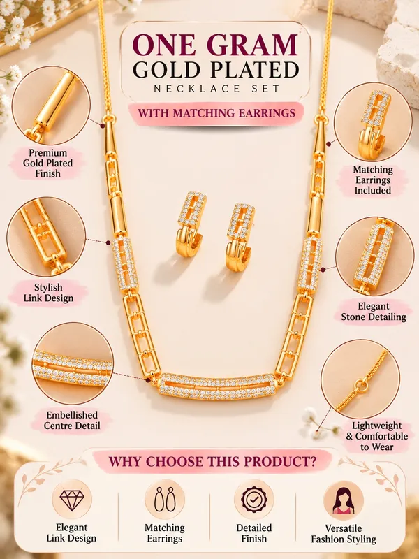 One_Gram_Gold_Plated_Link_Design_Necklace_Set_with_Matching_Earrings