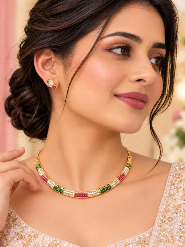 One_Gram_Gold_Plated_Multicolour_Stone_Necklace_Set_with_Pairing_Earrings