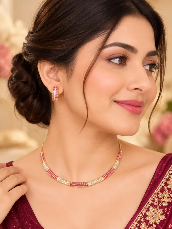 One_Gram_Gold_Plated_Pink_Stone_Necklace_Set_with_Pairing_Earrings