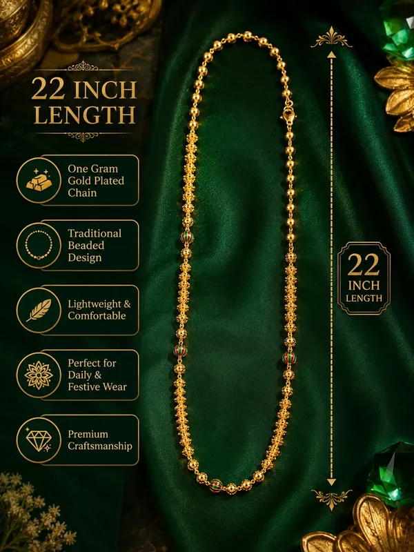 One_Gram_Gold_Plated_Traditional_Beaded_Chain_–_22_Inch