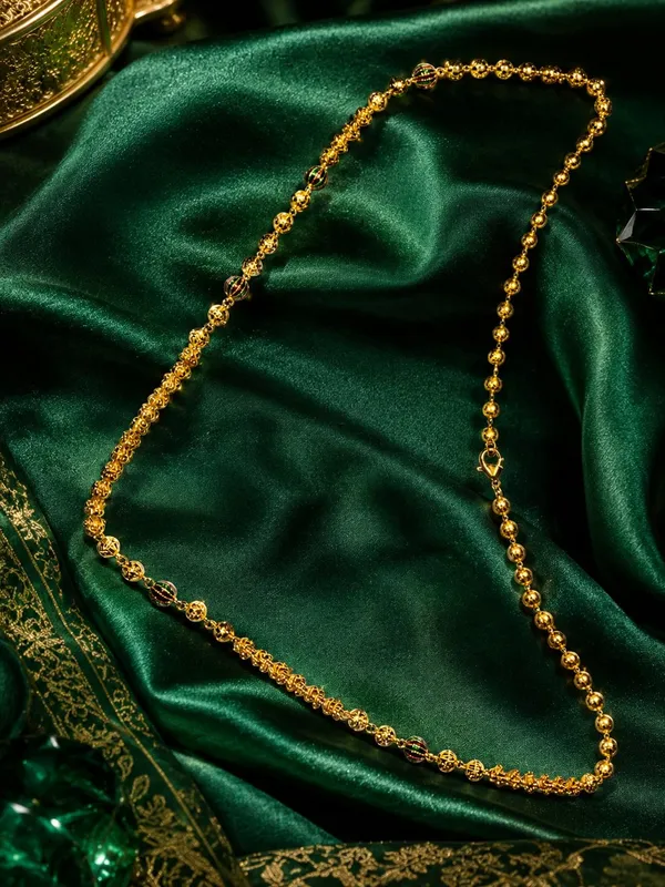 One_Gram_Gold_Plated_Traditional_Beaded_Chain_–_22_Inch