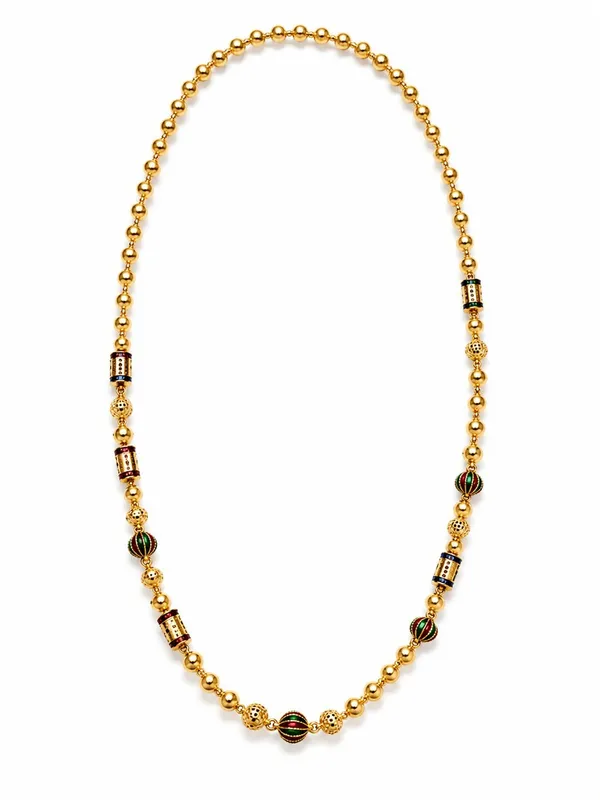 One_Gram_Gold_Plated_Traditional_Beaded_Chain_with_Multicolor_Accents