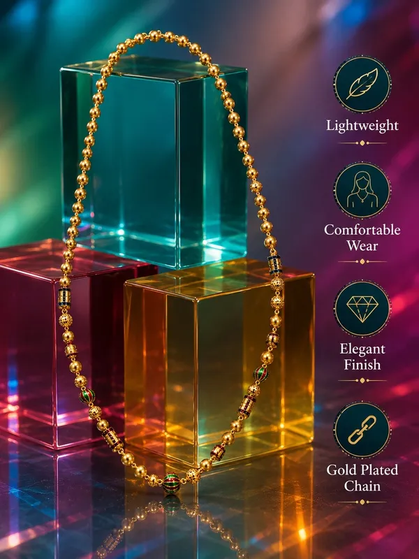 One_Gram_Gold_Plated_Traditional_Beaded_Chain_with_Multicolor_Accents