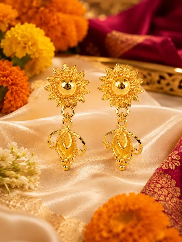 One_Gram_Gold_Plated_Traditional_Floral_Drop_Earrings