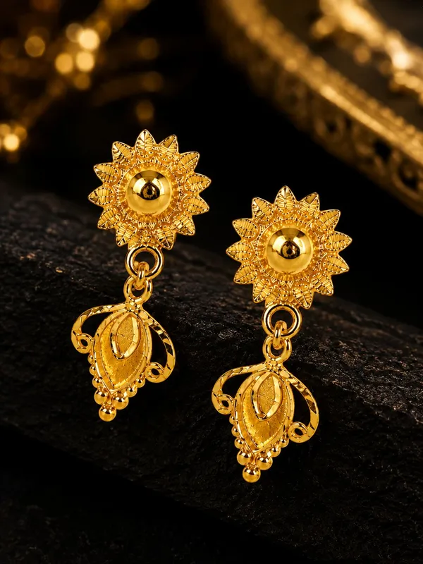 One_Gram_Gold_Plated_Traditional_Floral_Drop_Earrings