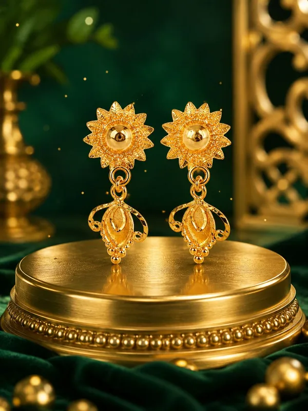 One_Gram_Gold_Plated_Traditional_Floral_Drop_Earrings
